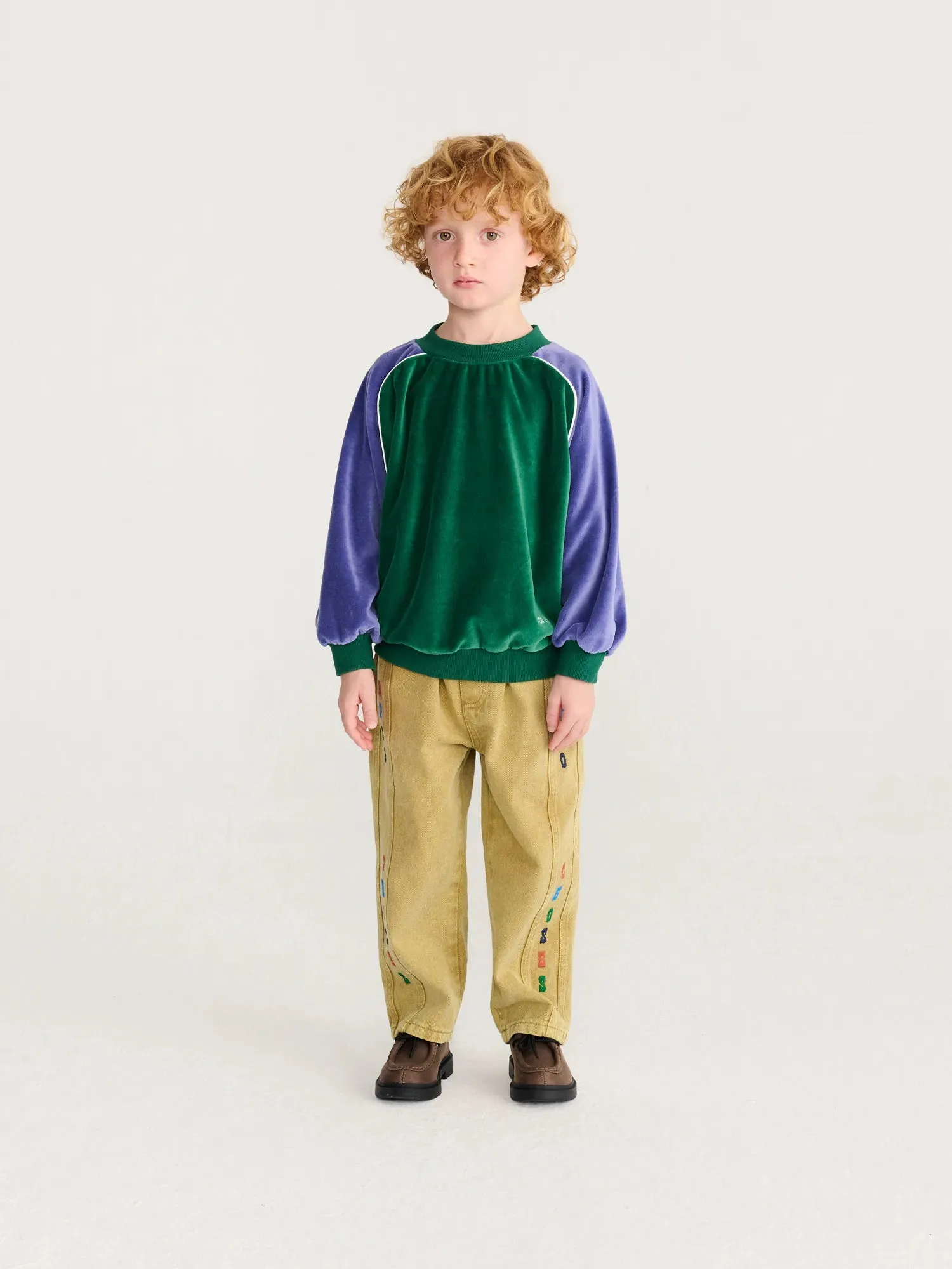 Bobo Choses Color Block sweatshirt grøn 2-3Y løs