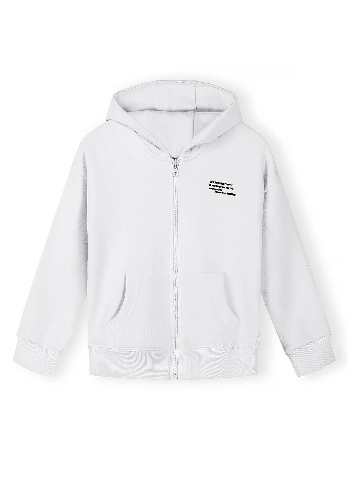 Minoti 44808 zip-hoodies 2-pak sort hvid bomuld