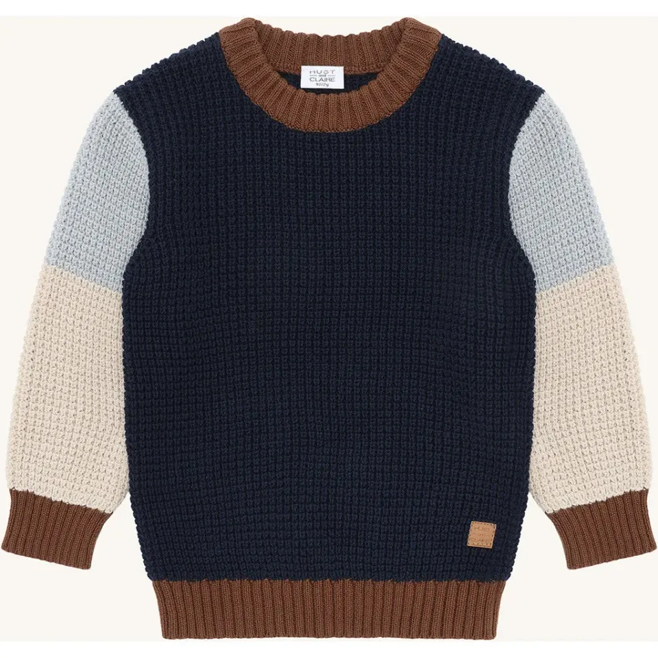 Hust & Claire Pelle Colorblock pullover More Navy bomuld
