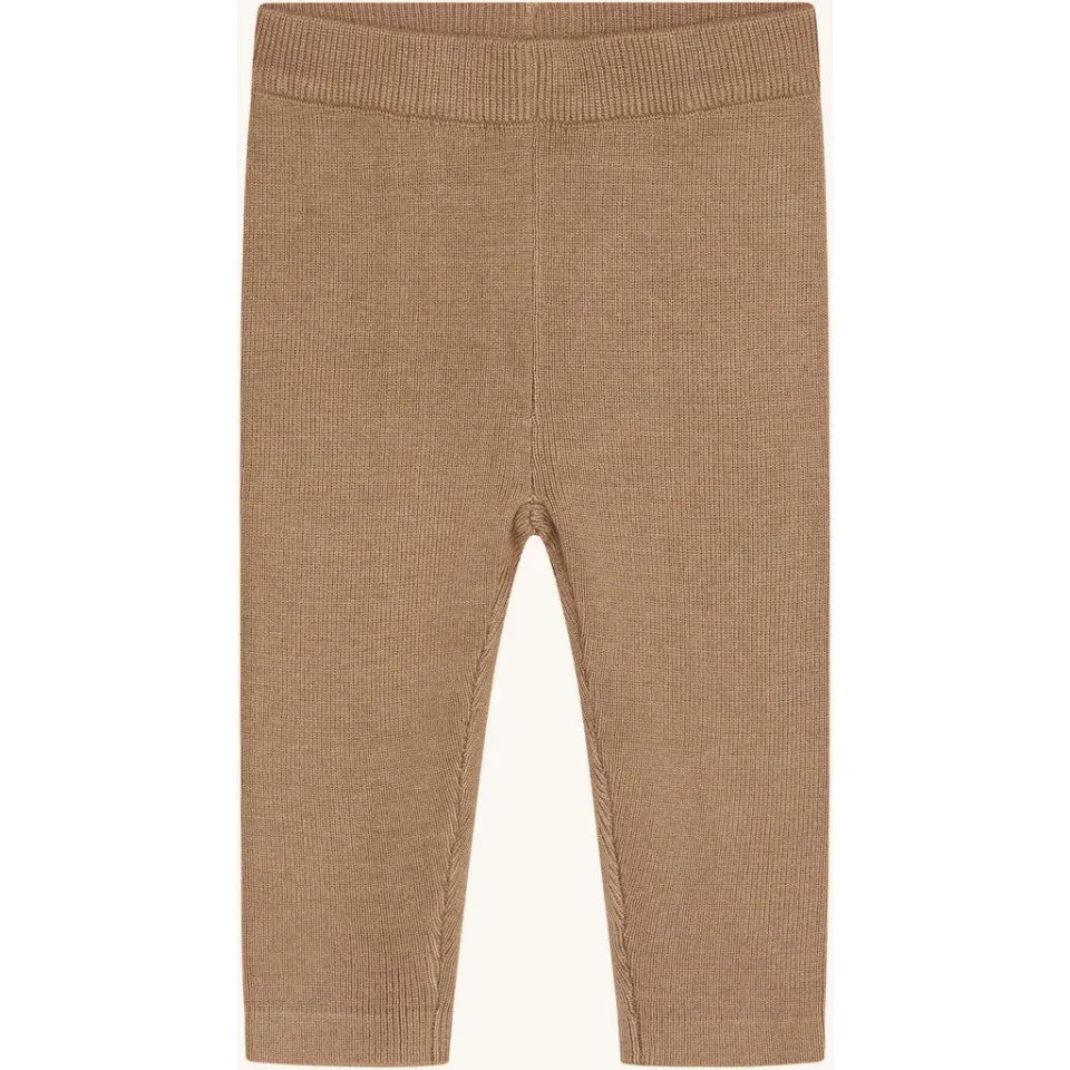 Hust & Claire Lui Knit Rib leggings Warm Sand bambus