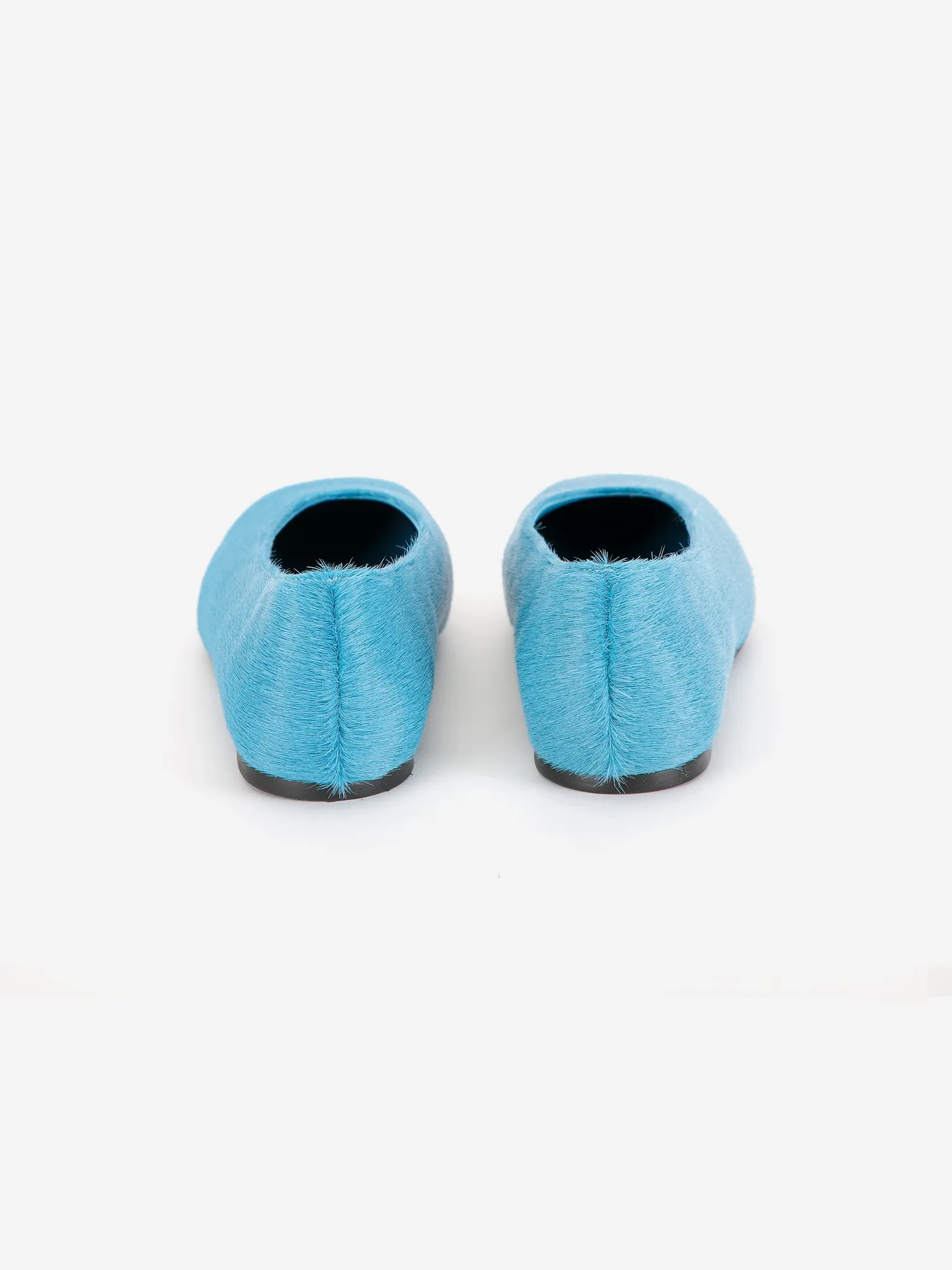 Bobo Choses Hairy leather ballet flat ballerina blå læder