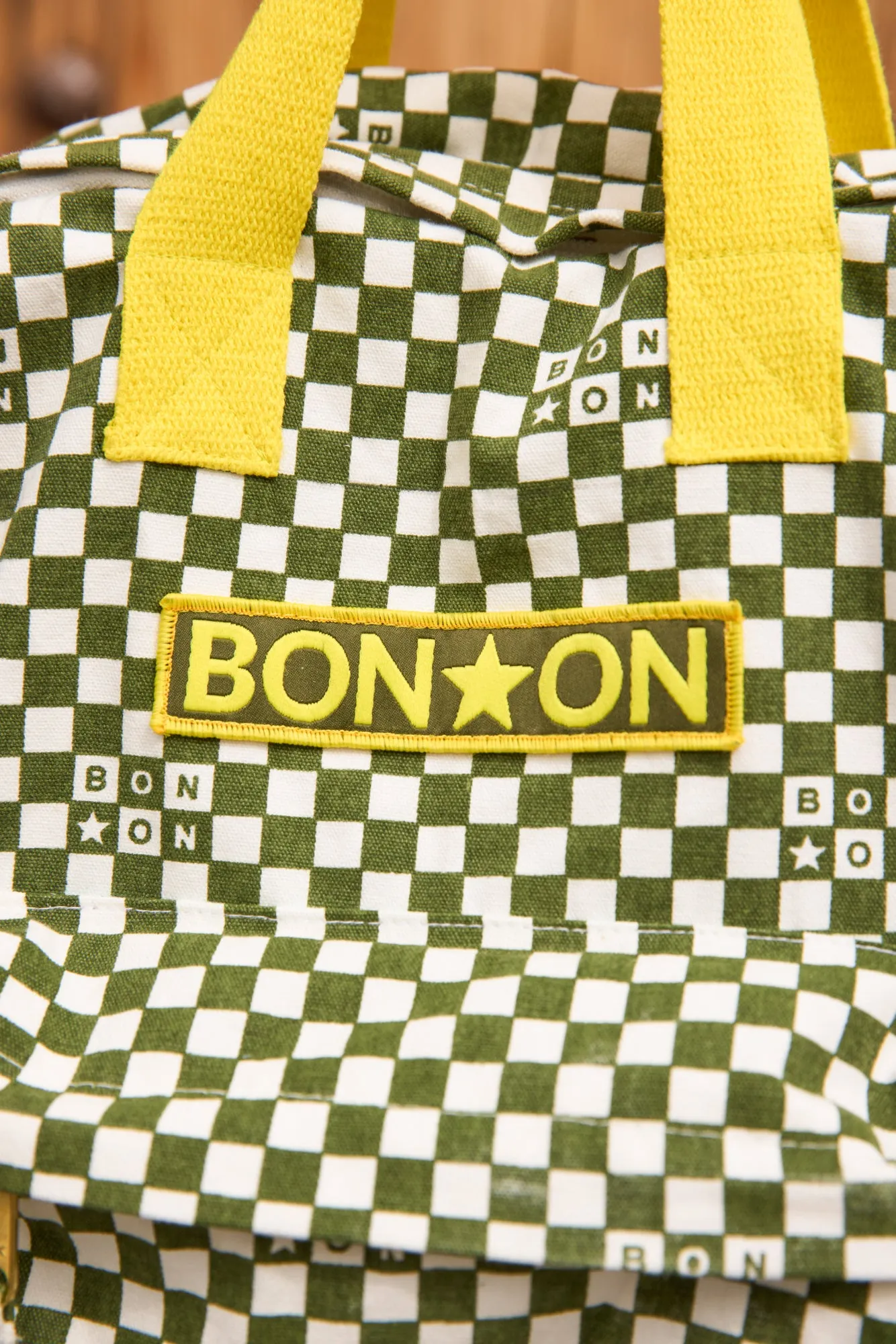 Bonton Damier Vert rygsæk grønternet bomuld