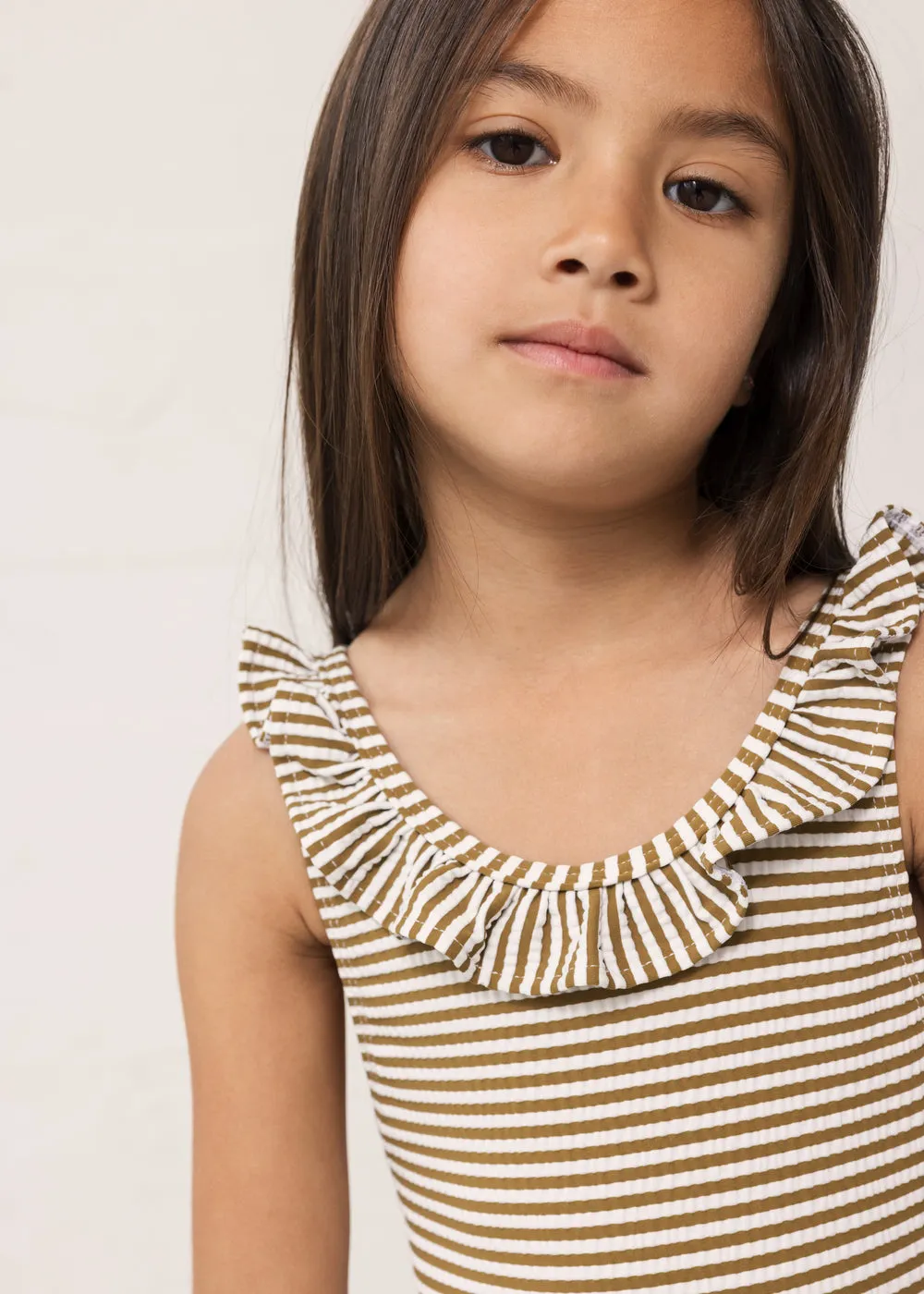 MarMar Swilla badedragt Dark Bronze Stripe