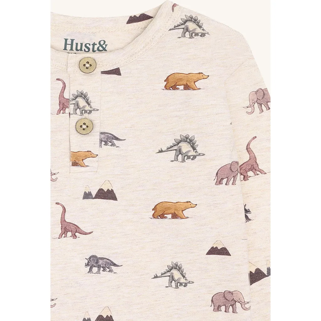Hust & Claire HCBilly Animals bodystocking Wheat Melange øko-bomuld
