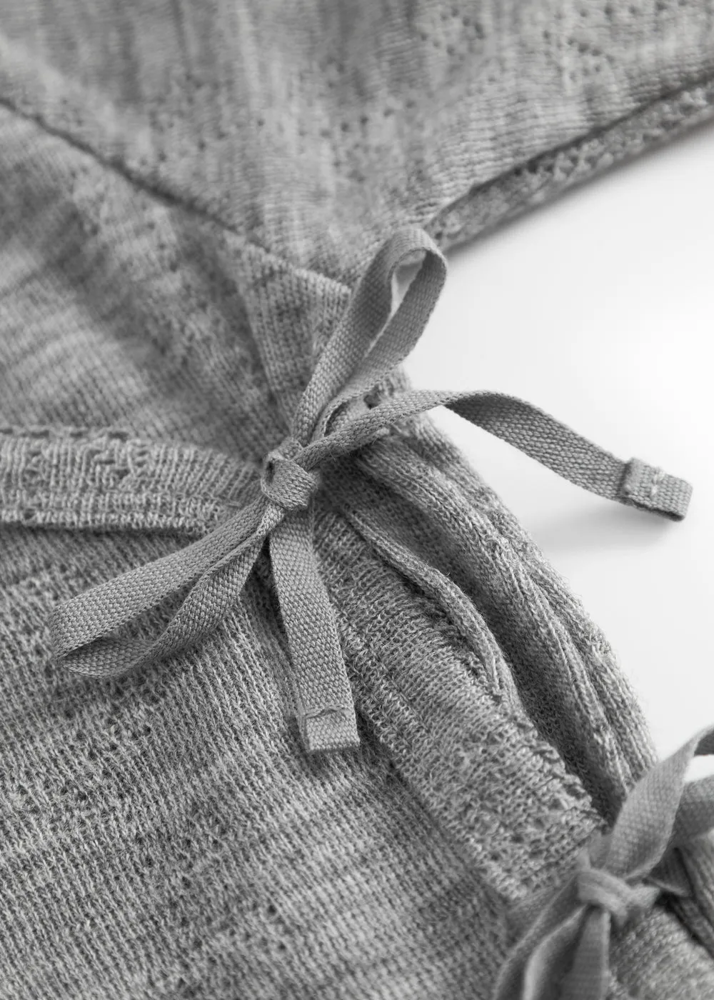 MarMar Rula heldragt Grey Melange uld pointelle