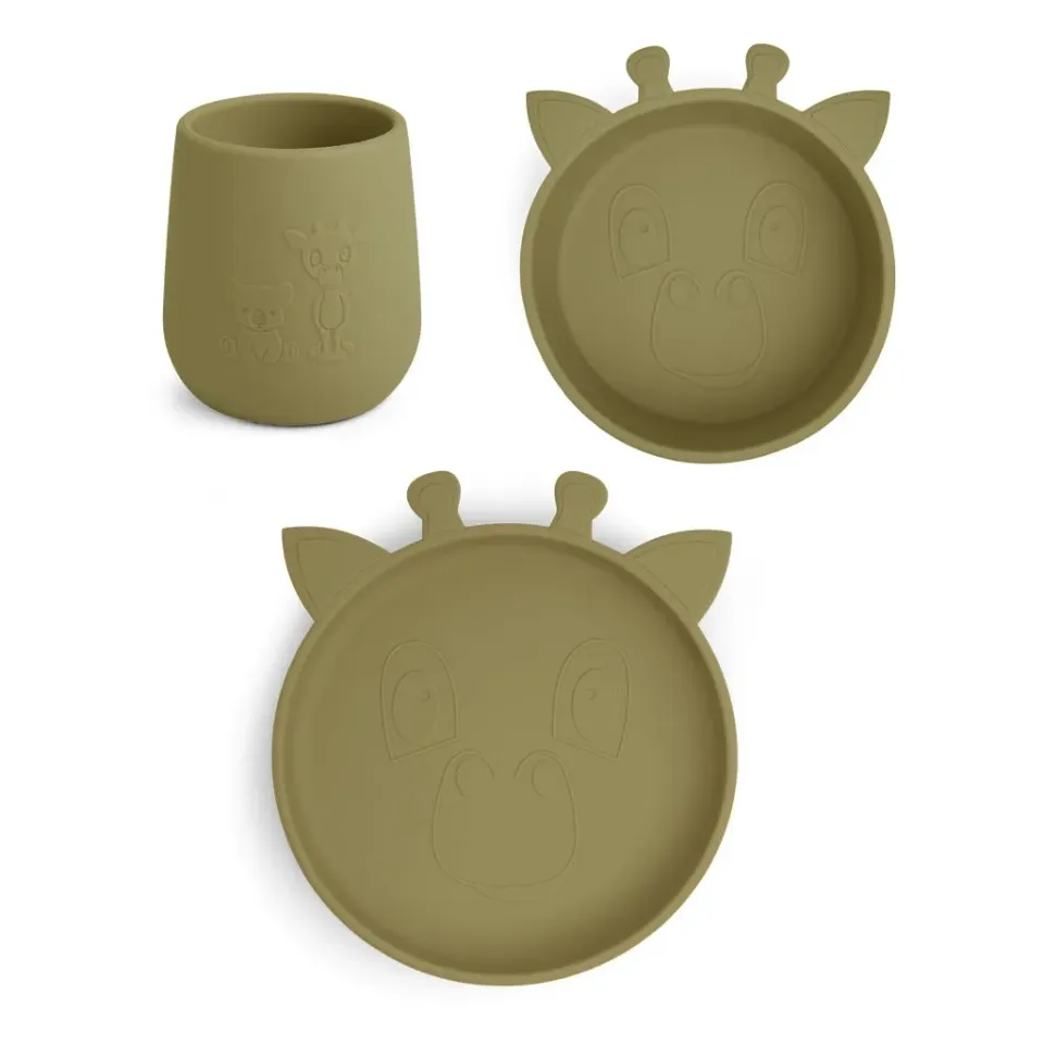 nuuroo Judi servicesæt silikone olive green 3-pak