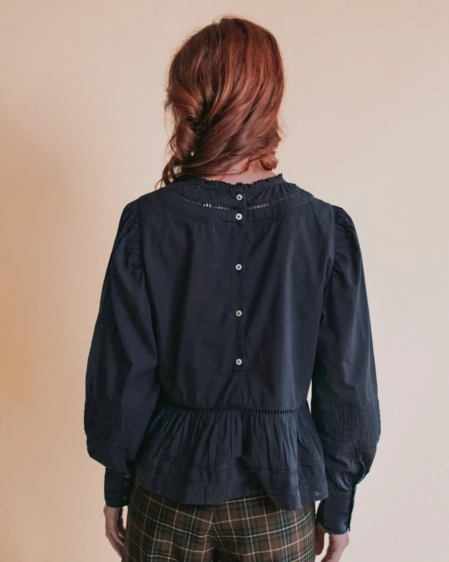 Emile et Ida Eglantine bluse broderet grå