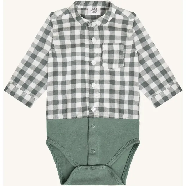Hust & Claire Bertil bodieskjorte Balsam Green ternet