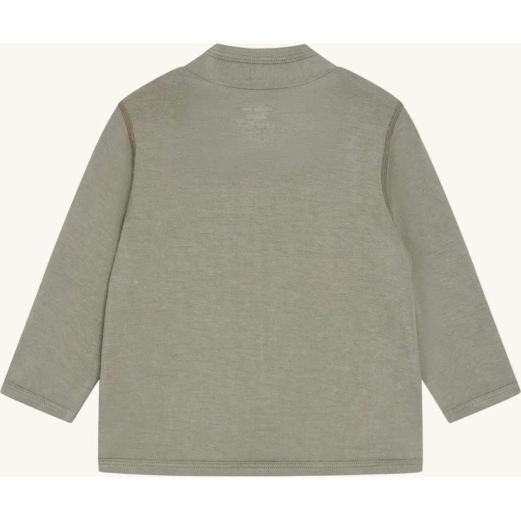 Hust & Claire Curd Solid Zip cardigan Seagrass bambus