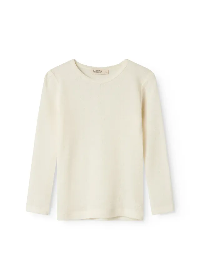MarMar Tamra uld T-shirt Natural pointelle langærmet