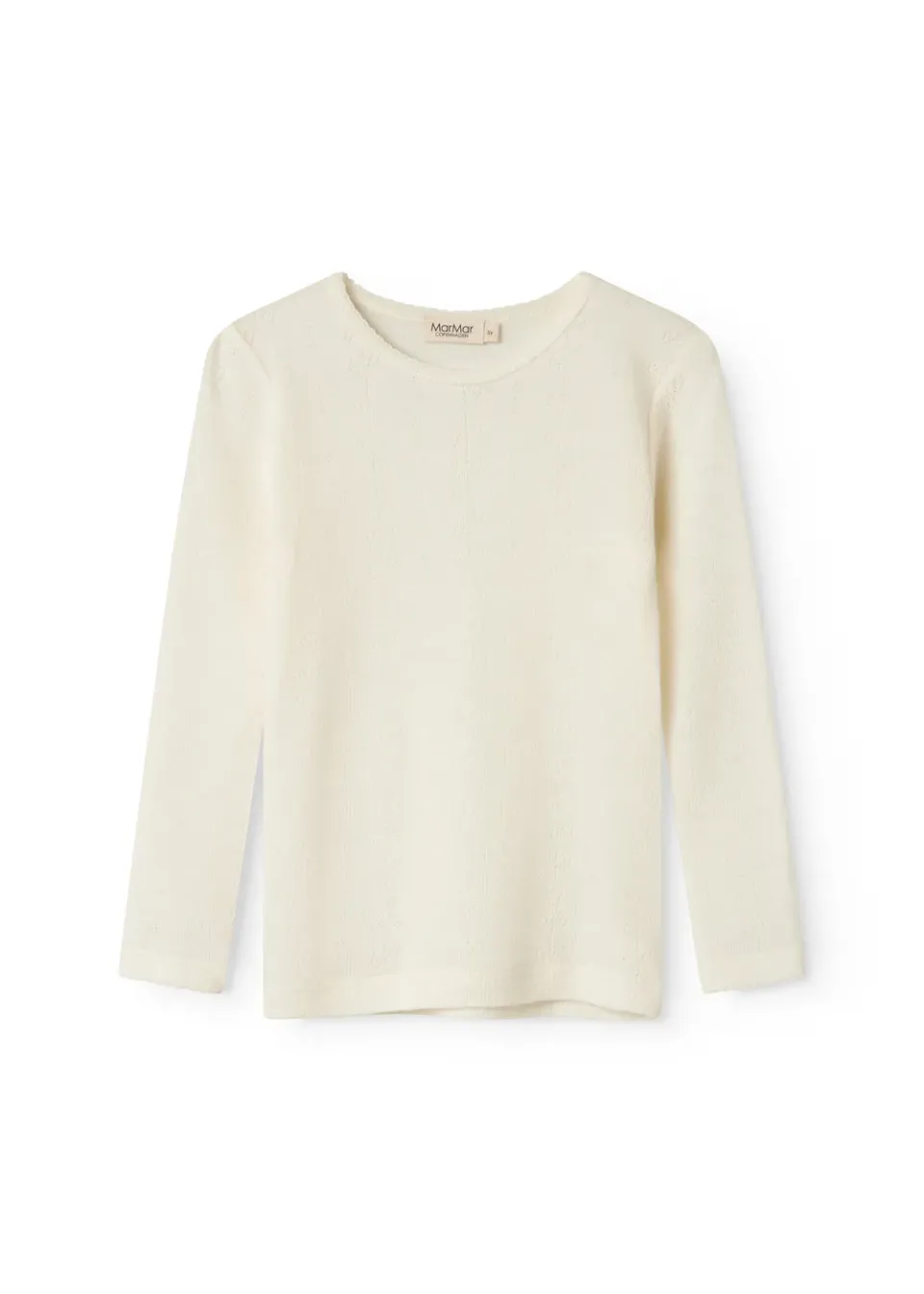 MarMar Tamra uld T-shirt Natural pointelle langærmet
