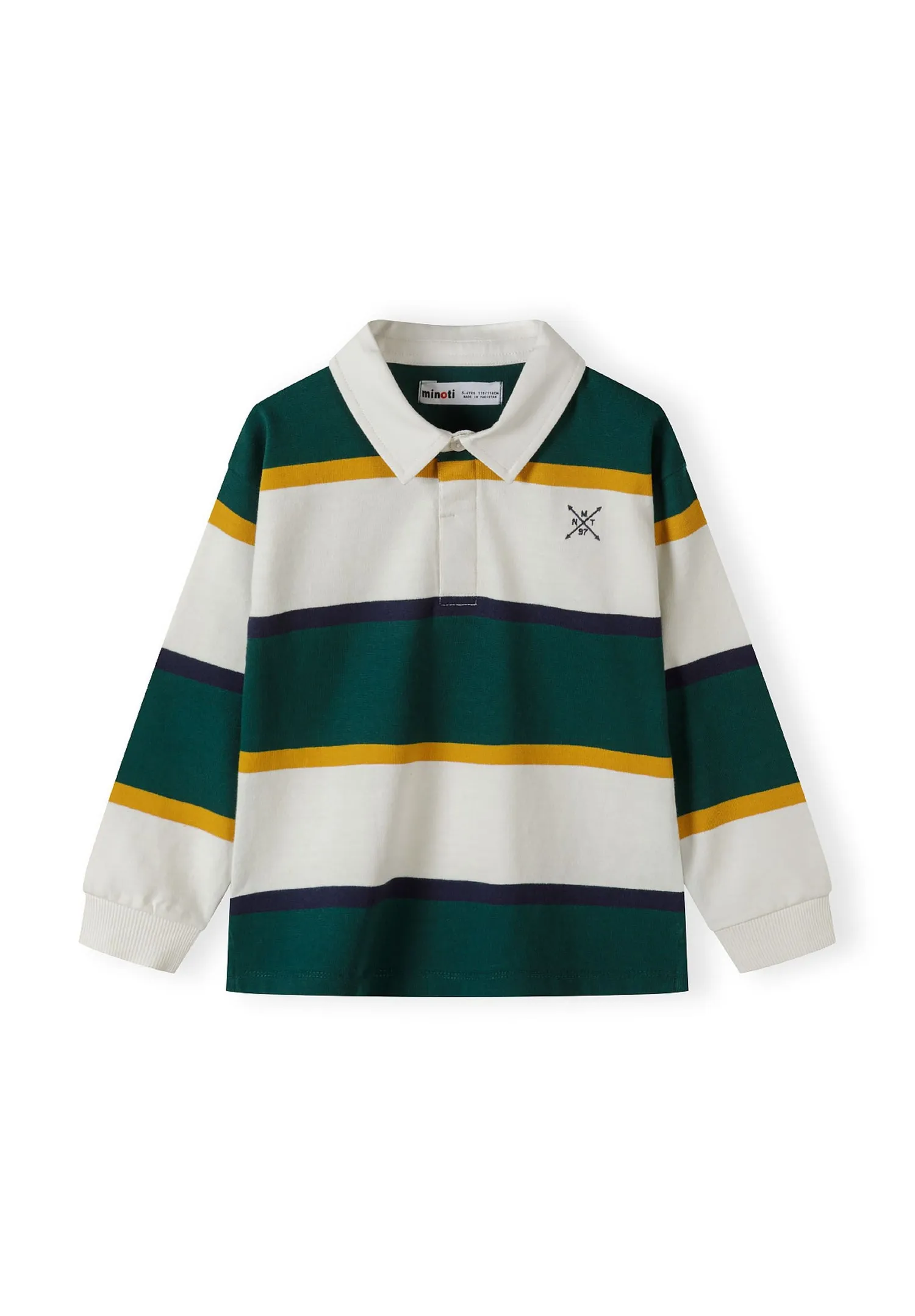 Minoti 44281 polo stribet grøn bomuld drenge