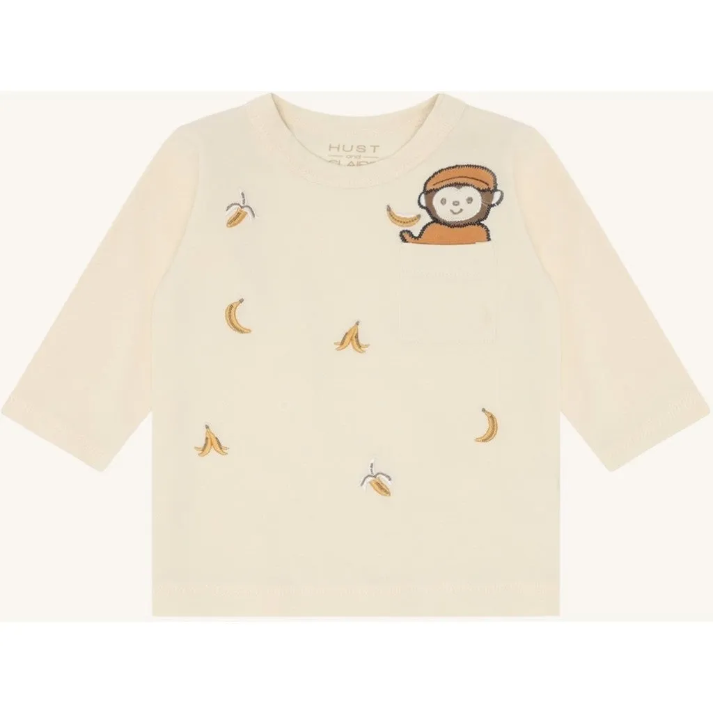 Hust & Claire August Bananas t-shirt Sandshell langærmet