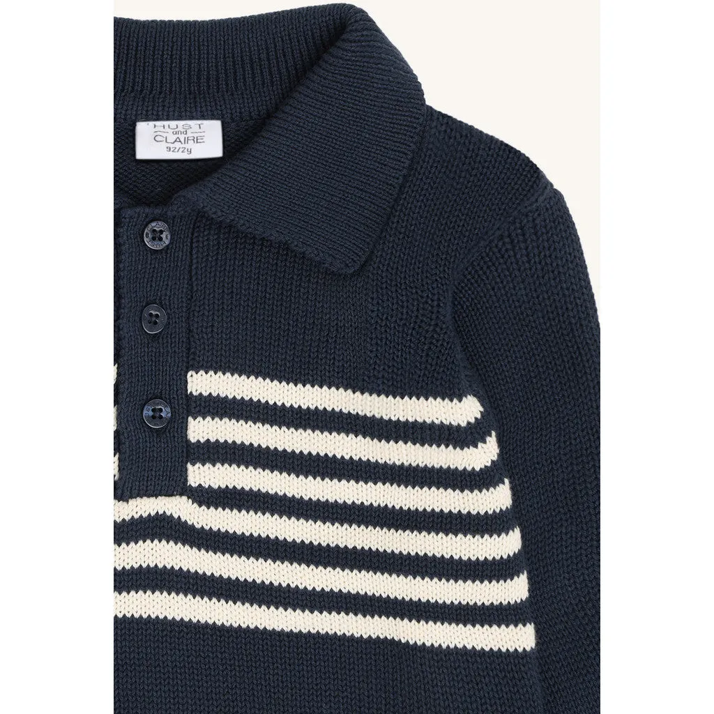 Hust & Claire Pelle pullover Blues stribet polo