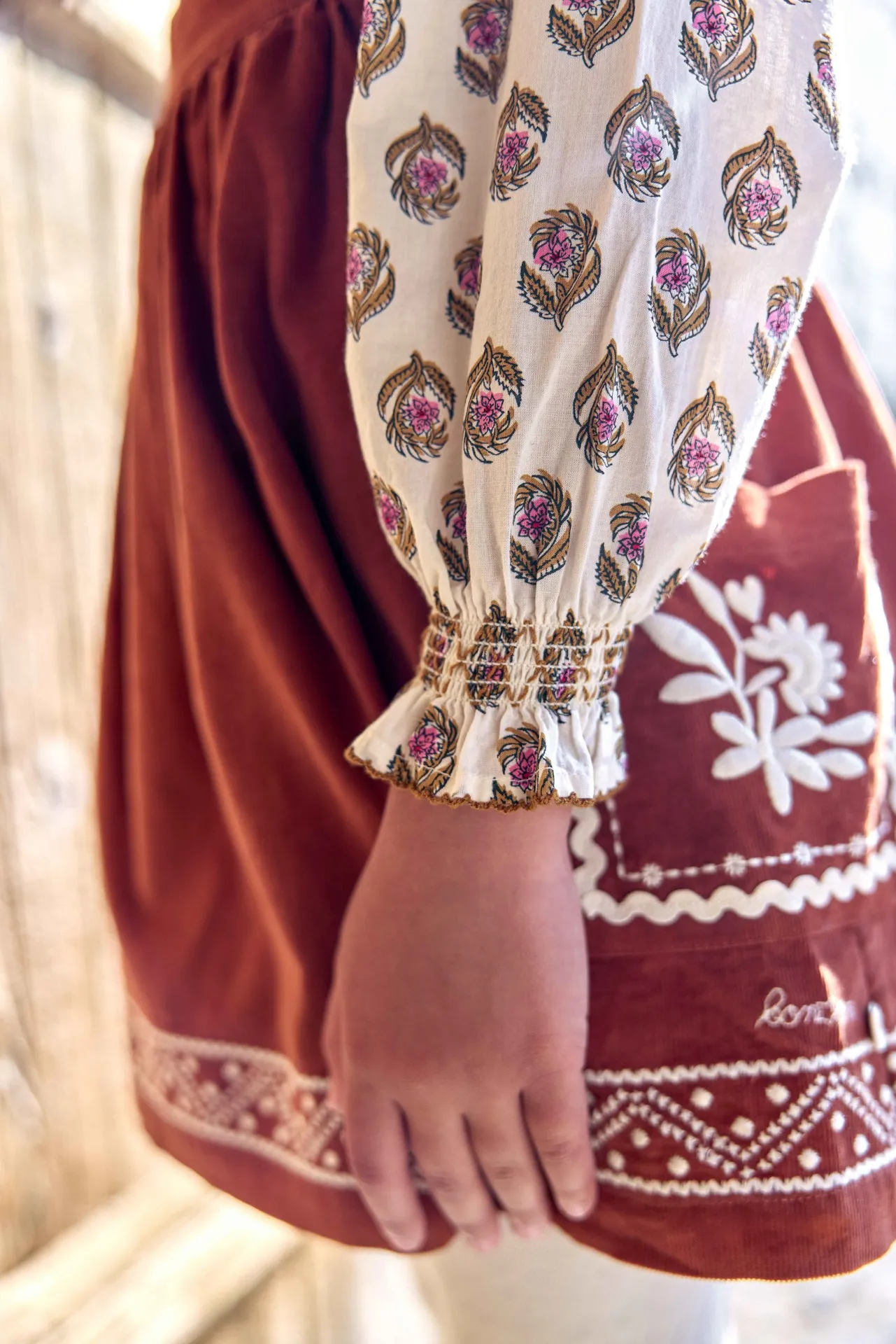 Bonton Figue Blockprint Skjorte blomstret bomuld