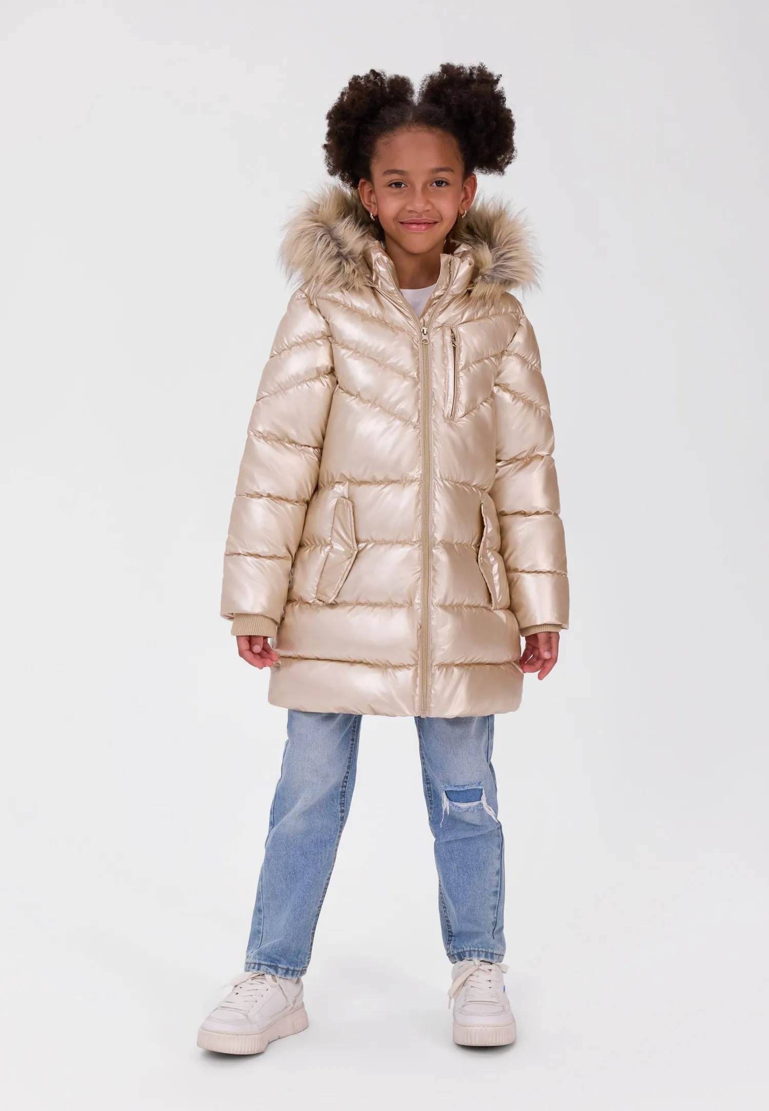 Minoti 45284 vinterfrakke guld glans parka