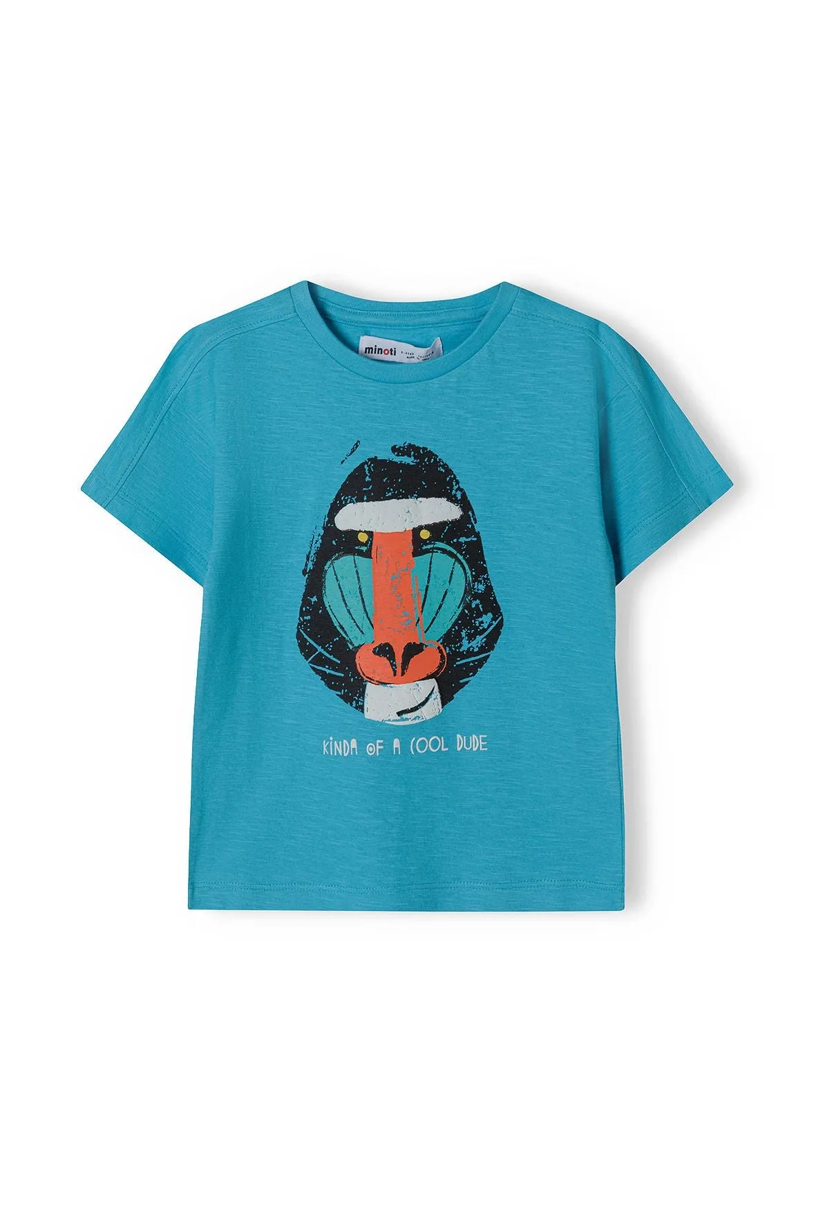 Minoti 38156 t-shirt turkis bavian til drenge