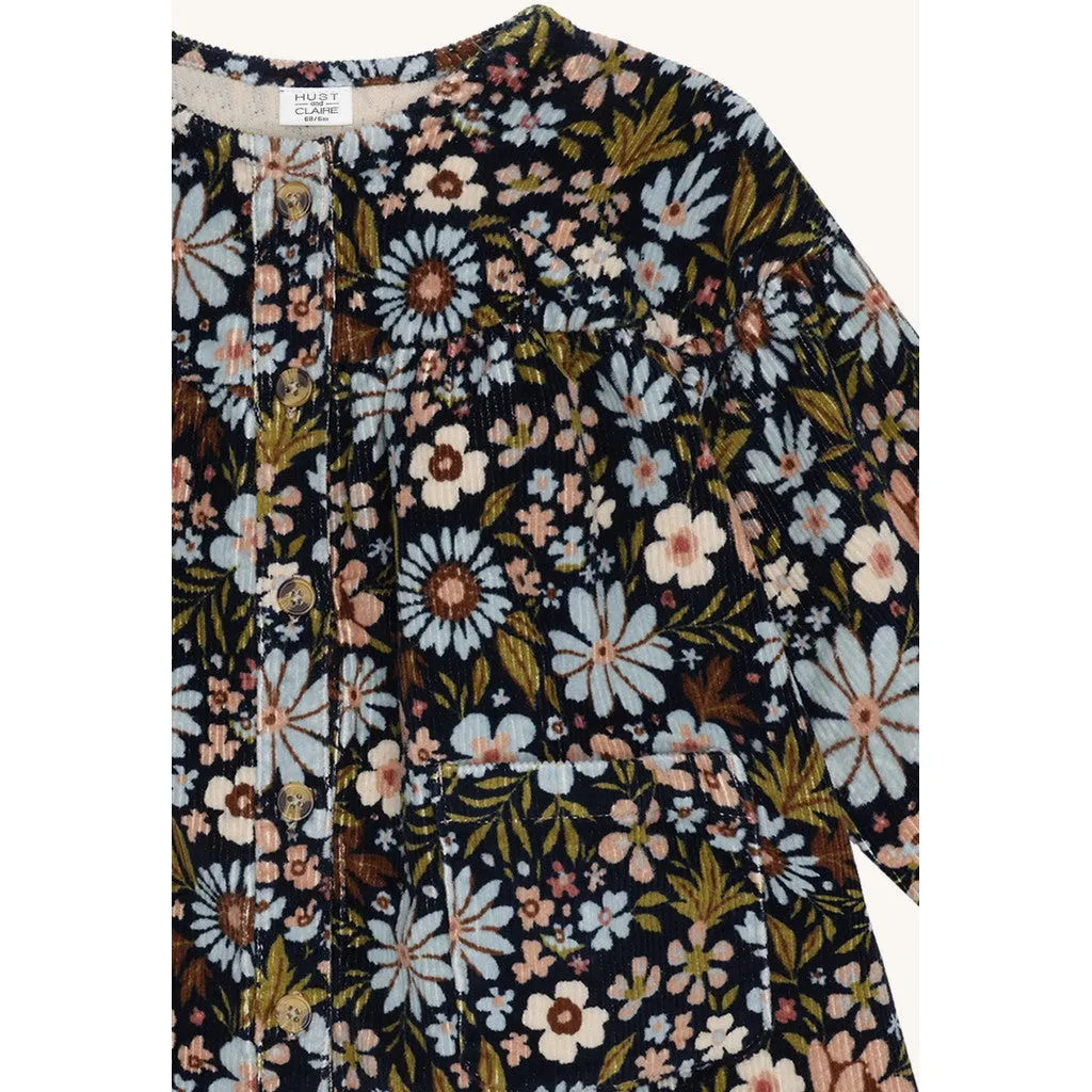 Hust & Claire HCKaroline Winter Flora kjole Light Blue