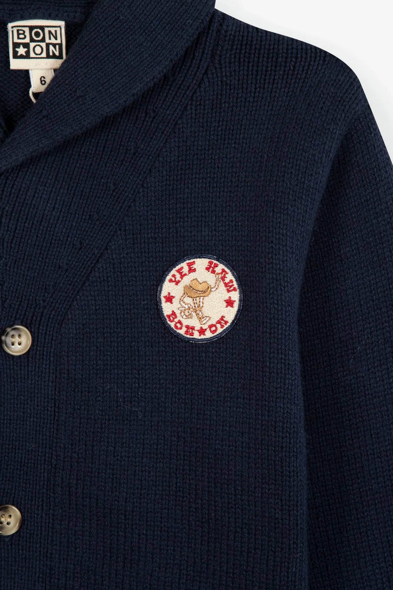 Bonton Hubert cardigan blå rib dreng