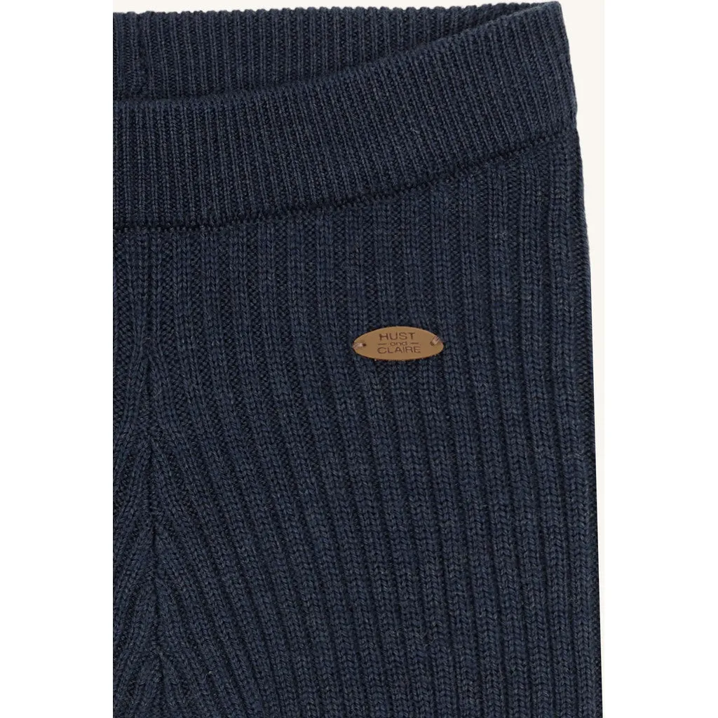 Hust & Claire Lui Wool Rib leggings blues merino uld