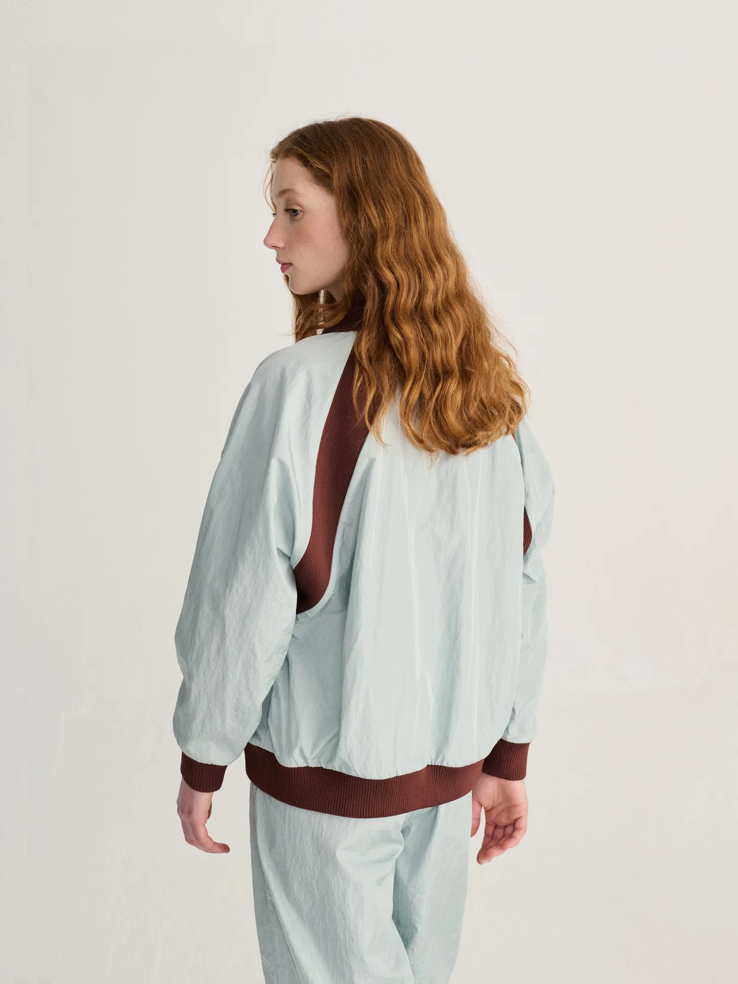 Bobo Choses Shinny nylon sweatshirt lyseblå