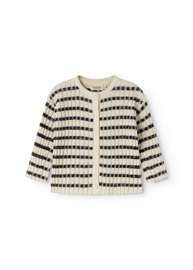 MarMar Tob B cardigan Off White Stripe strik