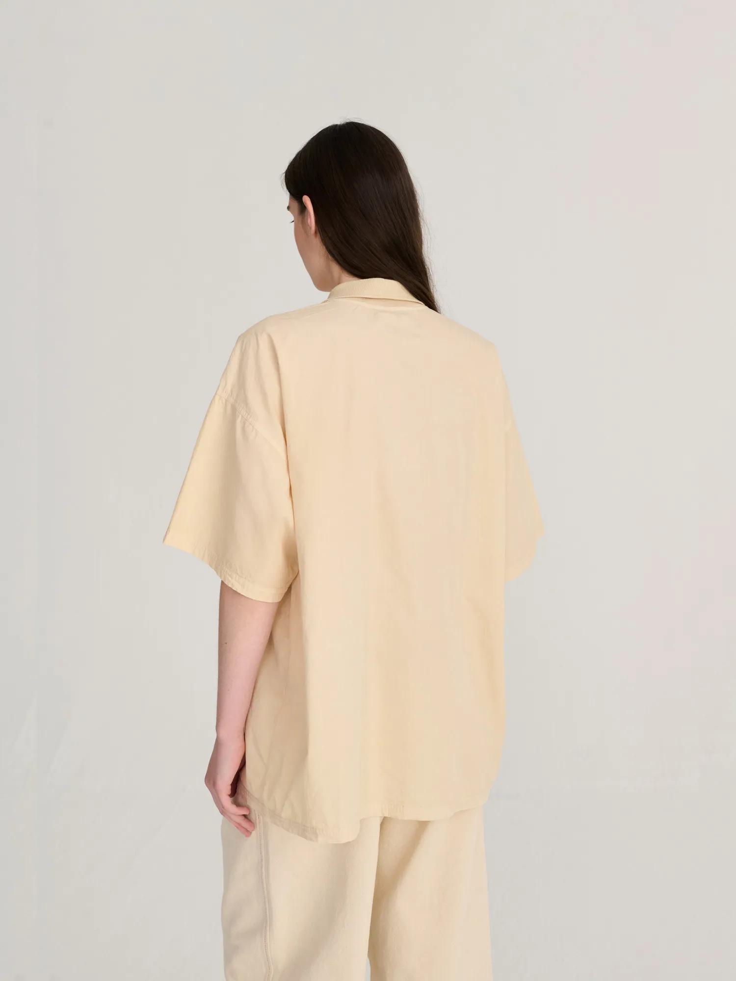 Bobo Choses Labelled oversize poplin polo shirt offwhite M
