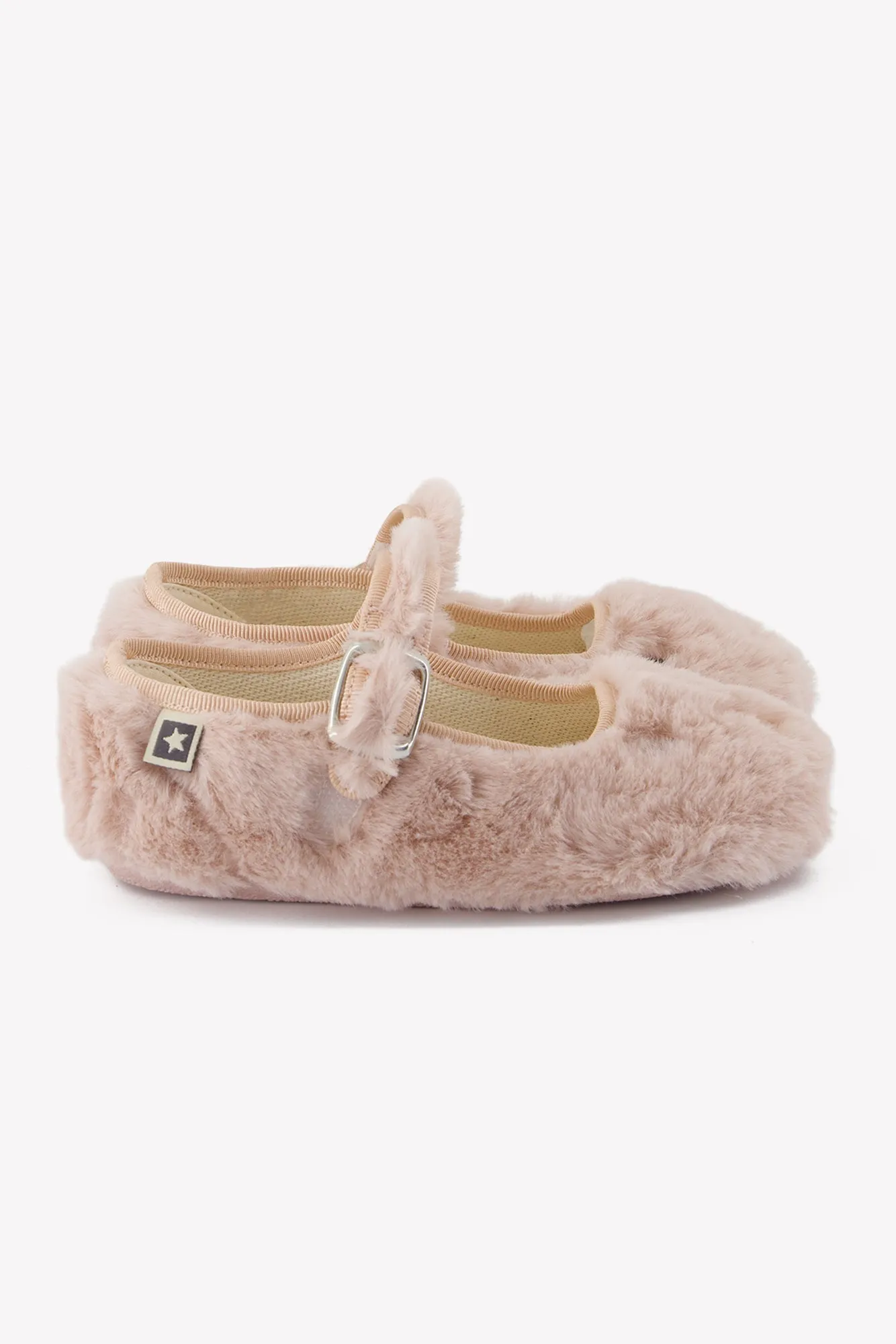 Bonton Mia Rose Bacon hjemmesko rosa imiteret pels