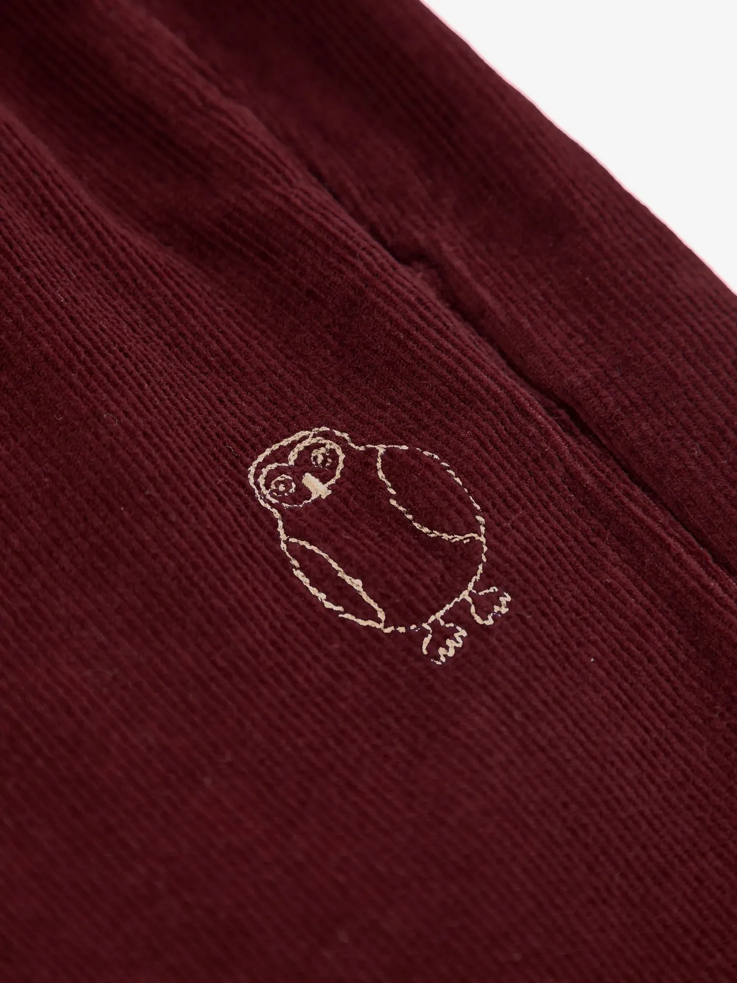 Bobo Choses Curious Owl bukser bordeaux 2-3Y økologisk