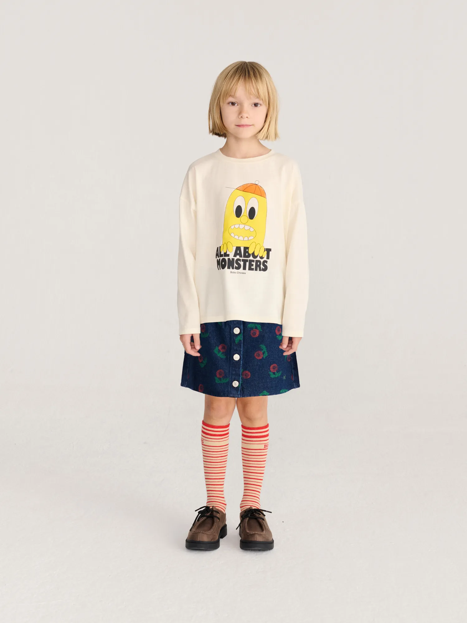 Bobo Choses Bigtooth Lemon t-shirt 2-3Y offwhite bomuld