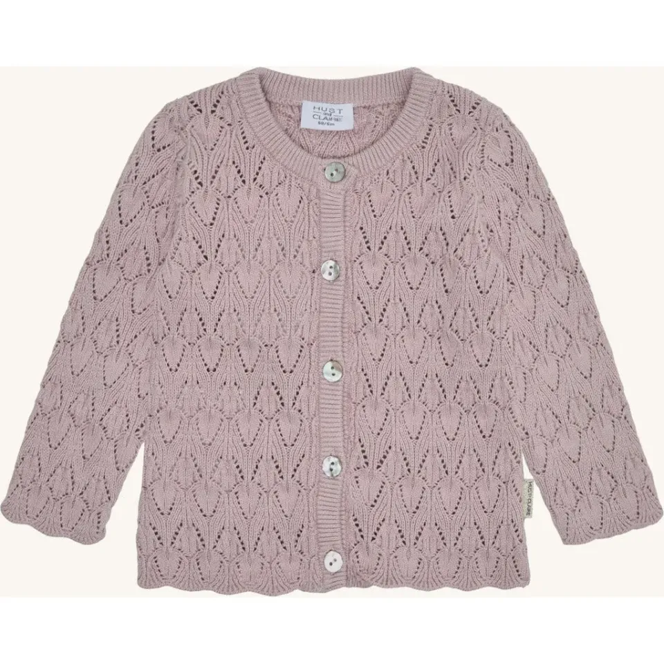 Hust & Claire HCCilja Pointelle cardigan Adobe Rose bomuld
