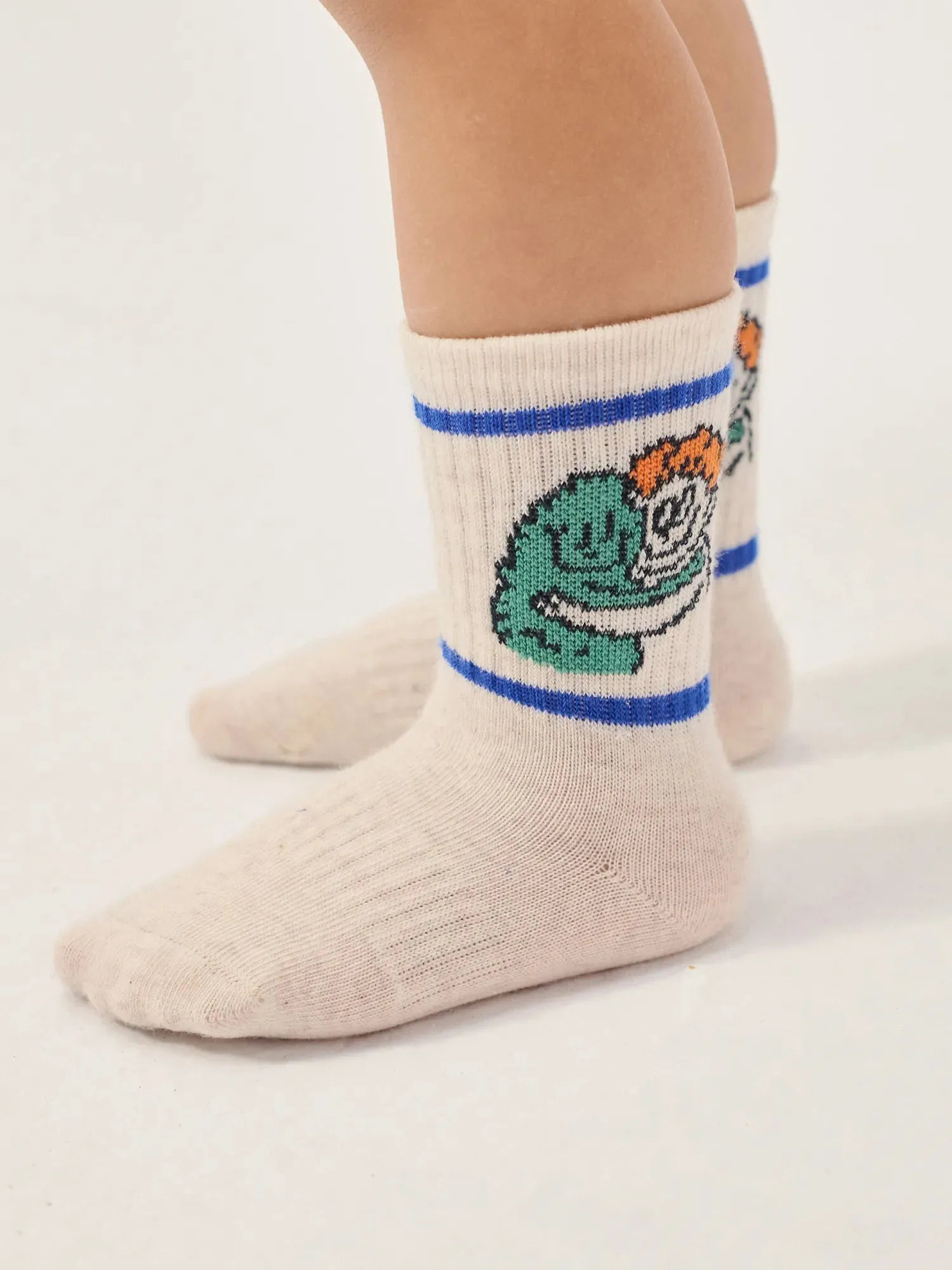 Bobo Choses Hug Hairy Monster korte strømper offwhite 17-19 økologisk