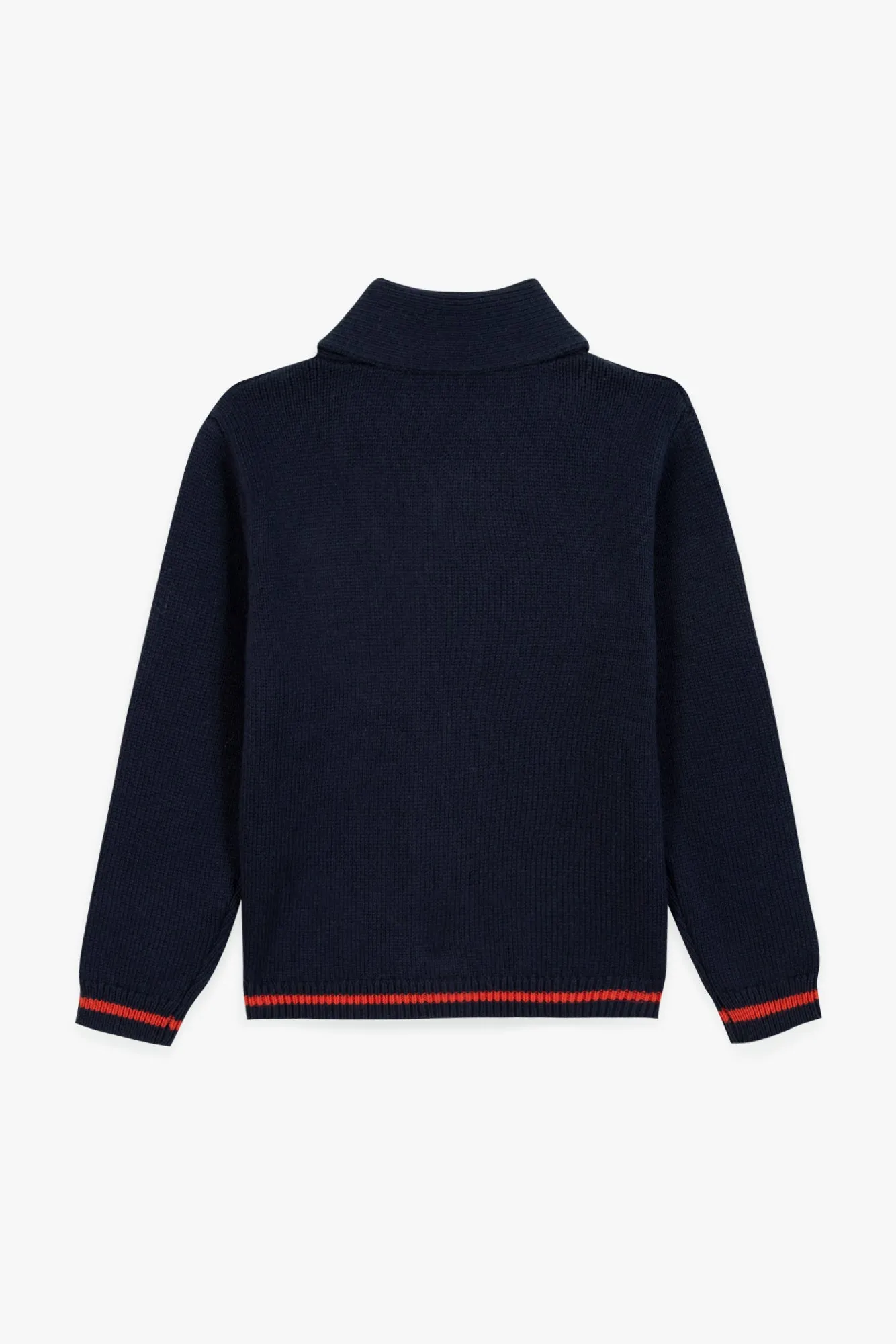 Bonton Hubert cardigan blå rib dreng