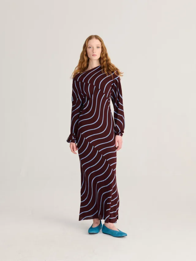 Bobo Choses Psicodelic Stripes fluid kjole bordeaux Ecovero
