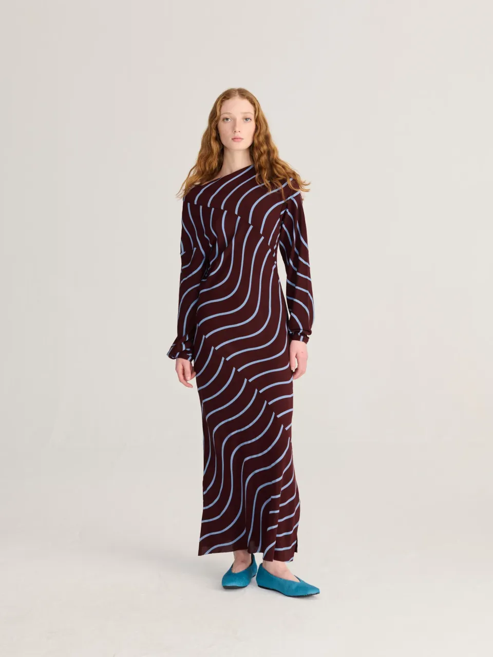 Bobo Choses Psicodelic Stripes fluid kjole bordeaux Ecovero