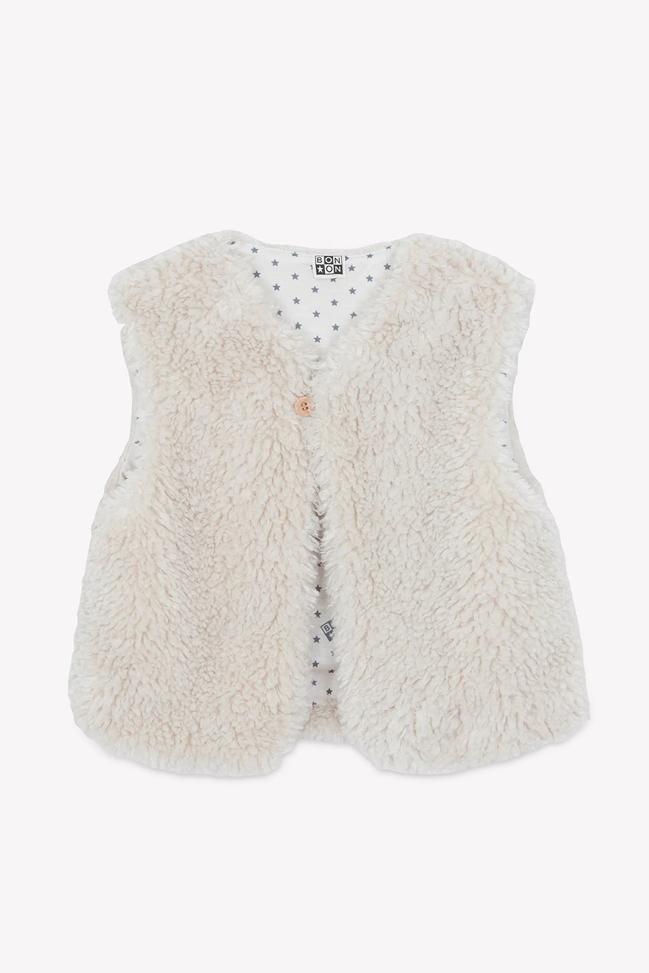 Bonton Beti Sherpa vest ecru teddy