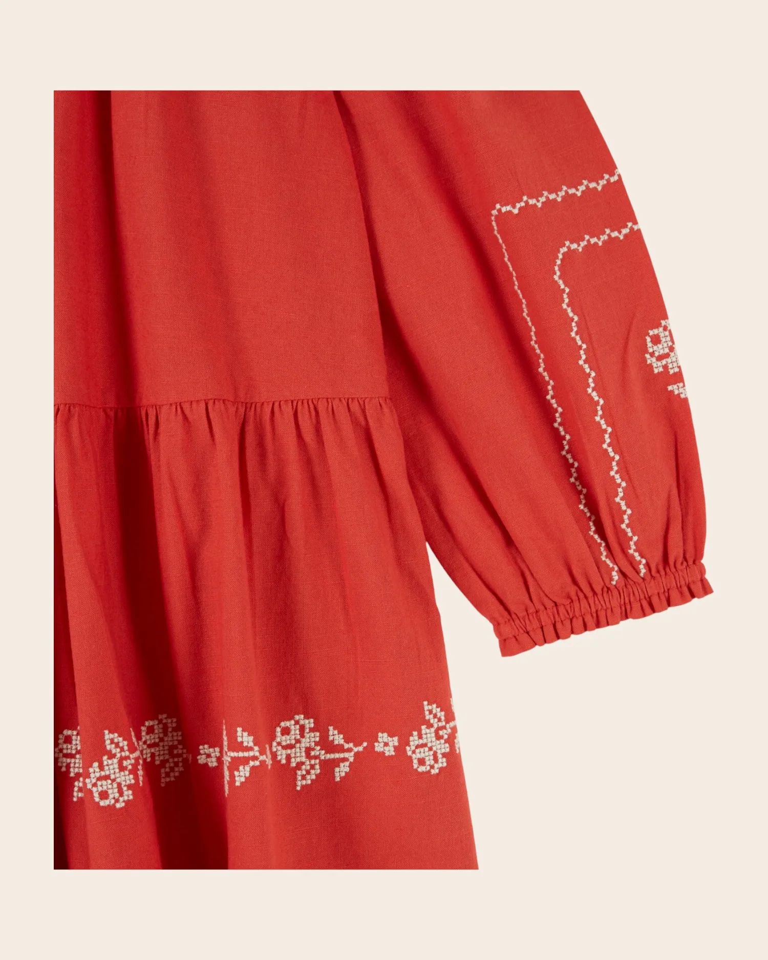 Emile et Ida Griotte kjole rød broderi