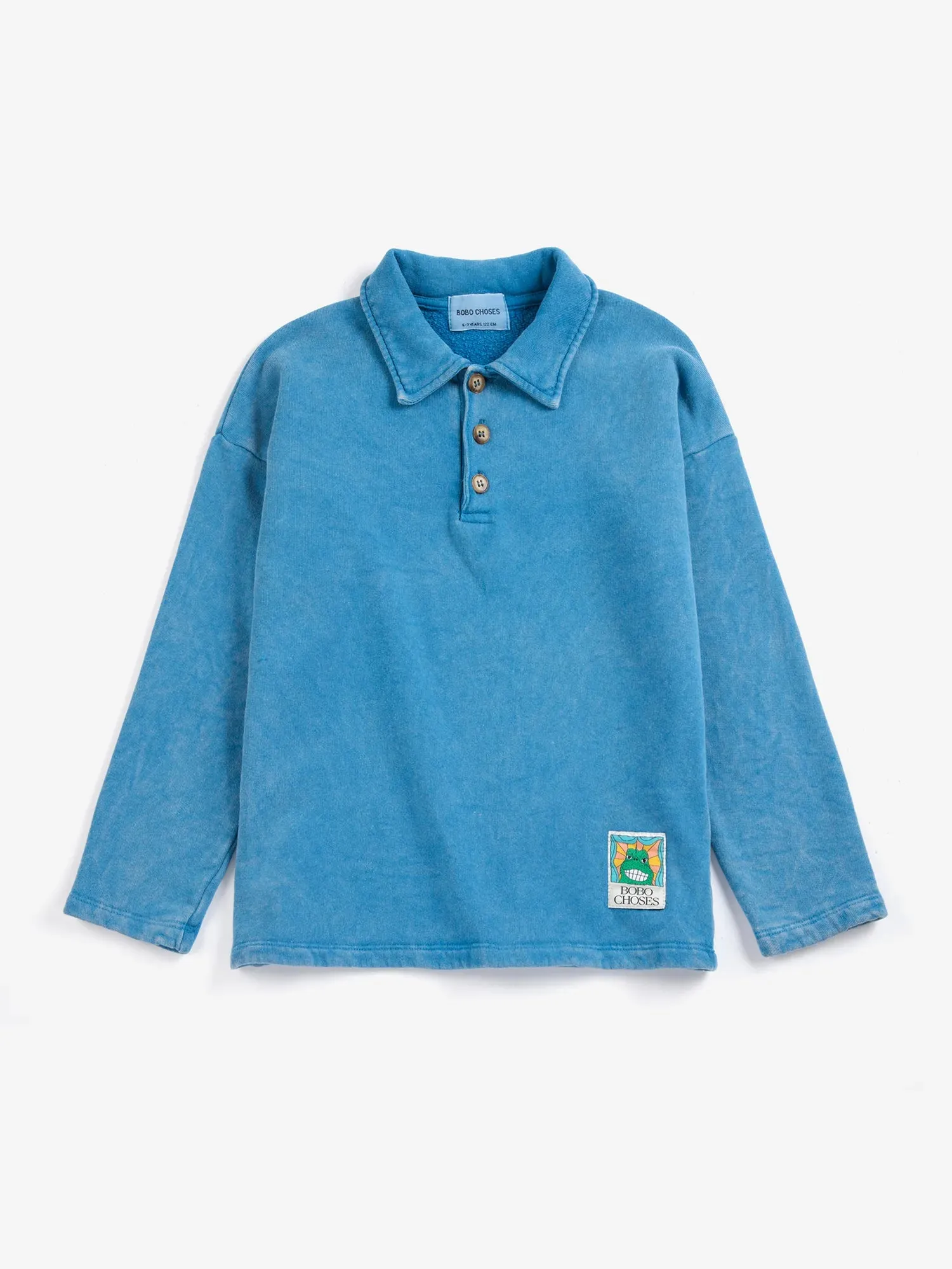 Bobo Choses Beast polo sweatshirt lyseblå 2-3Y