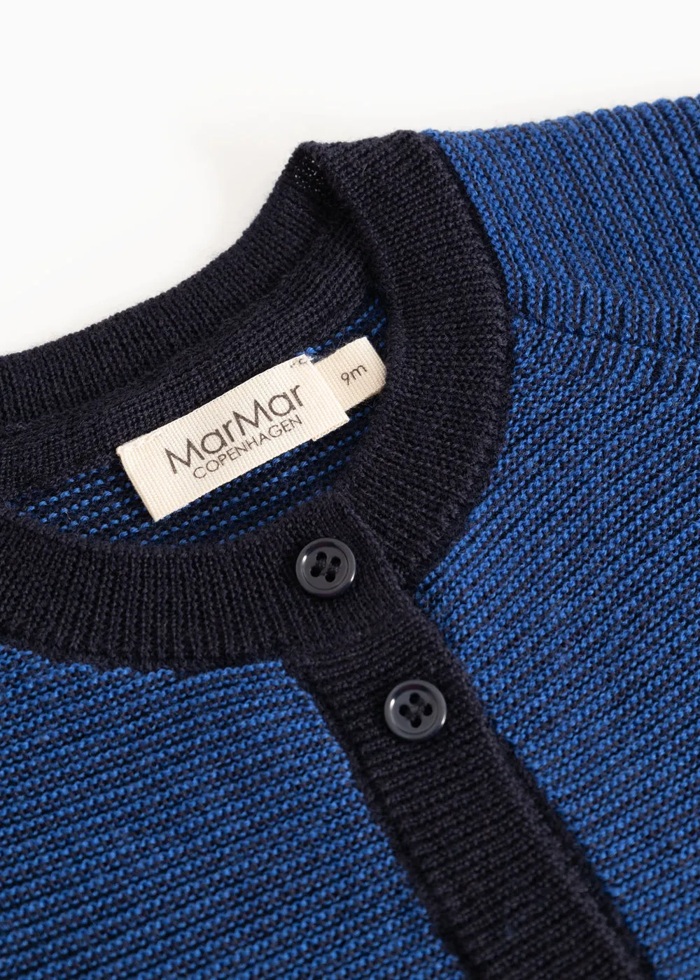 MarMar Taki strik cardigan Deepest Sea Mix merino