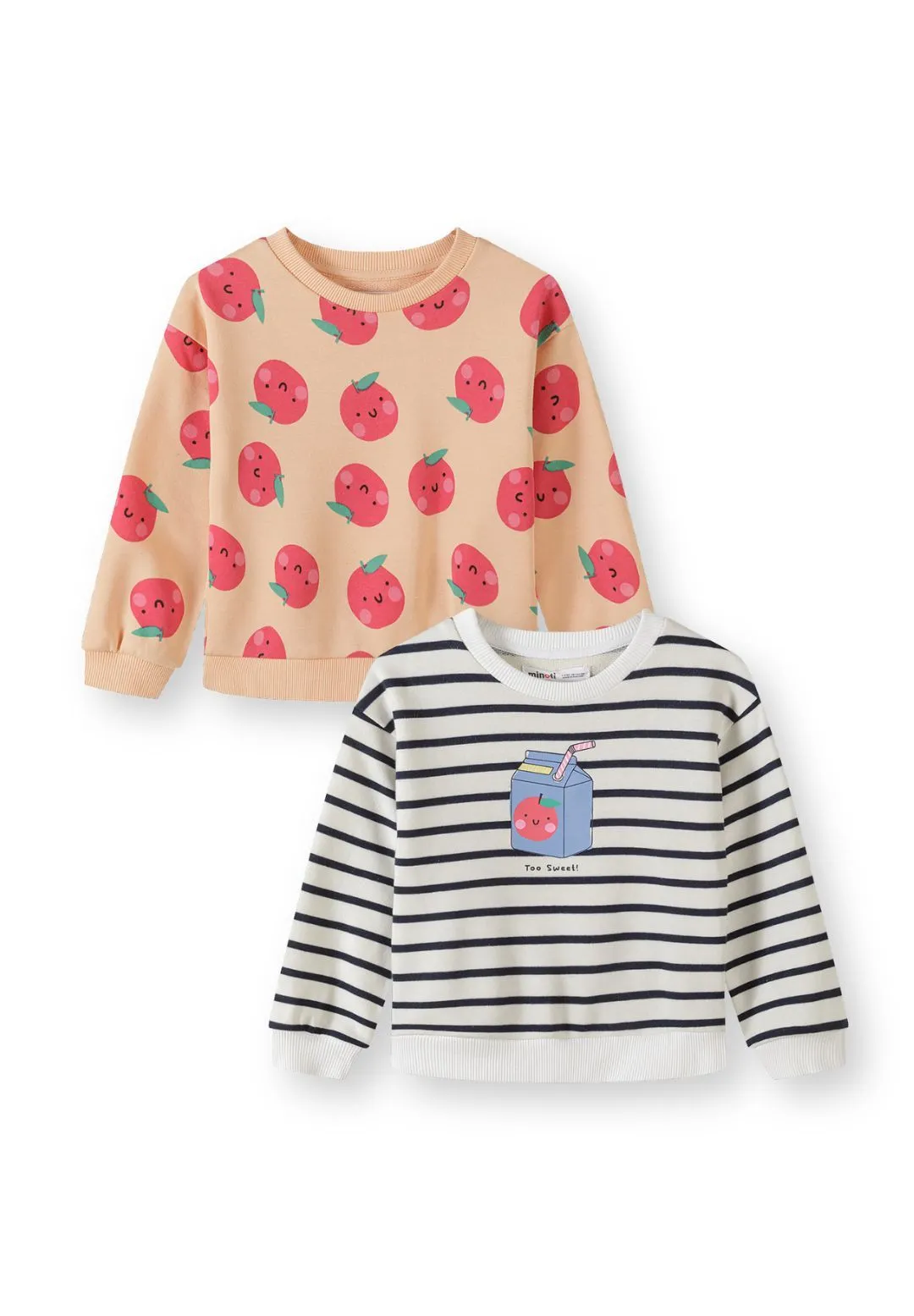Minoti 44733 sweatshirt hvid 2-pak piger