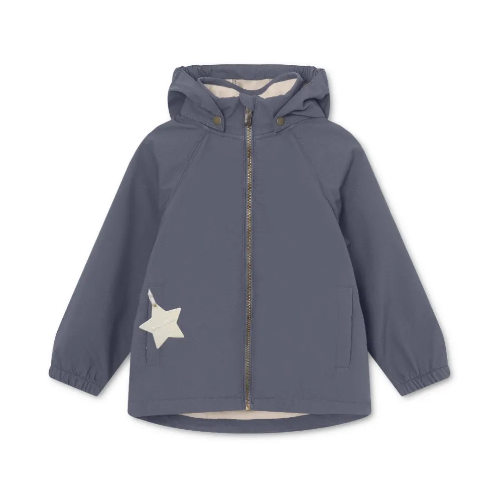 MINI A TURE Mataden softshell forårsjakke Ombre Blue vindtæt