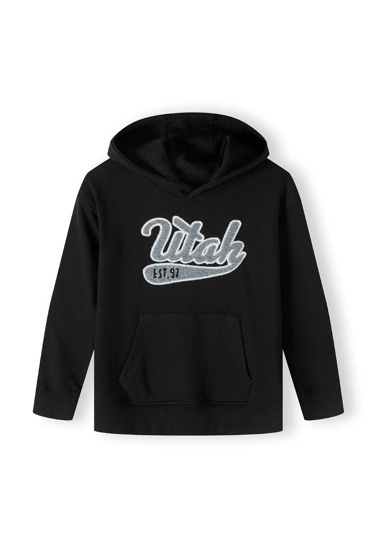 Minoti hoodie sort oversized til drenge bomuld