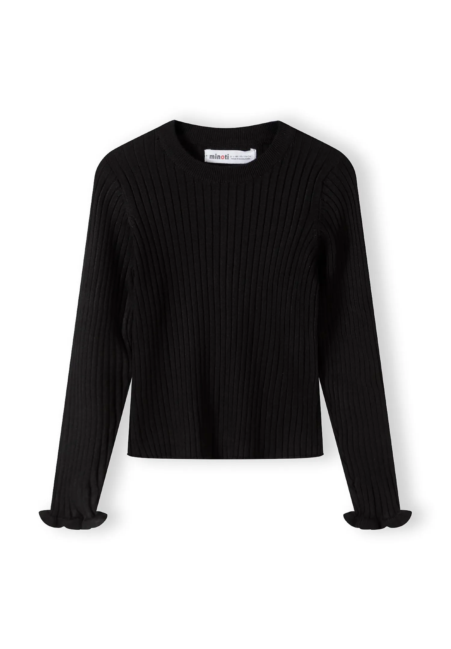 Minoti 43889 ribpullover sort til piger