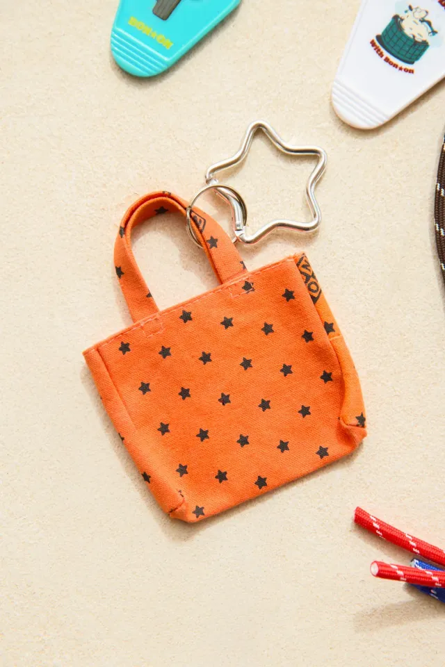 Bonton Cabas Orange Vif nøglering mini tote