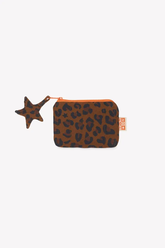 Bonton Ivy mini pochette leopard brun canvas