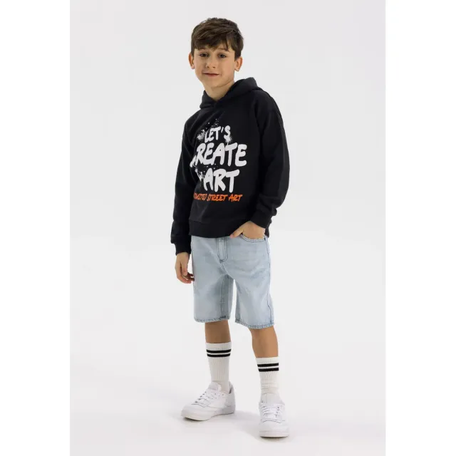 Minoti jeansshorts lyseblå denim med rift drenge