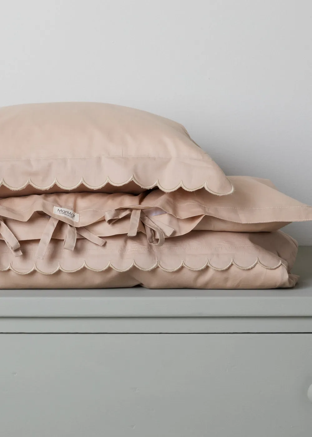 MarMar Bed Linen Scallop sengetøj Grey Sand 70x100
