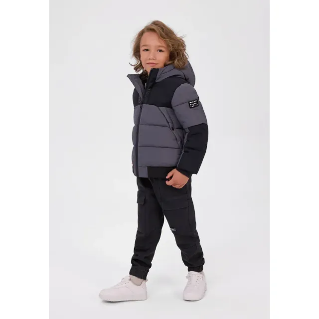 Minoti 45236 dynejakke charcoal med fleece til drenge