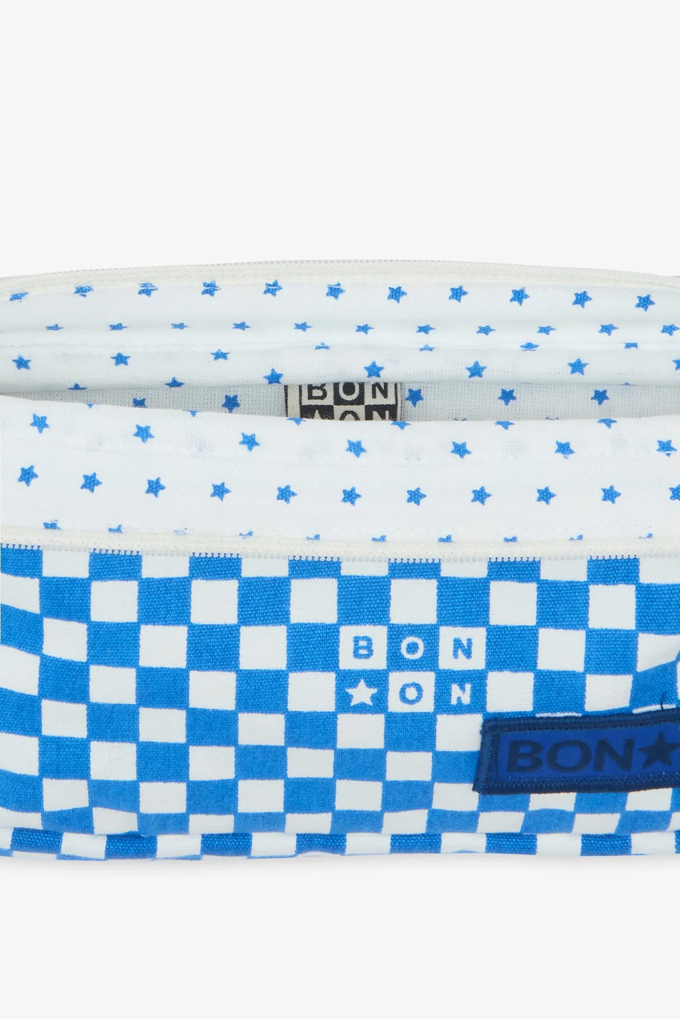 Bonton Damier Bleu penalhus 25 cm blå ternet