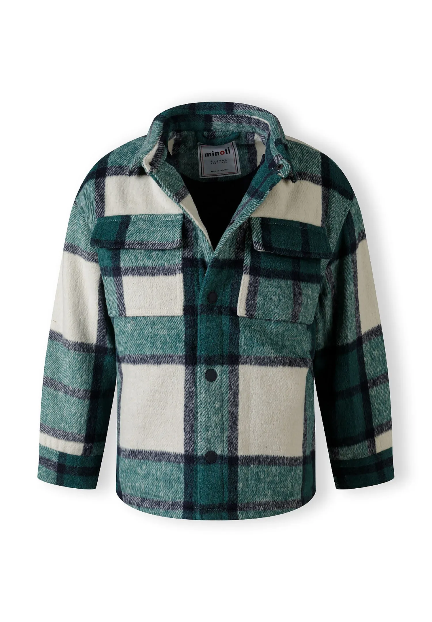 Minoti 43299 skjortejakke grønternet polyester